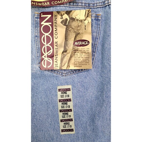 Vintage Sasson Jeans Women Size 17 18 Blue Denim Tapered Leg Stonewash Mom High - Picture 4 of 9